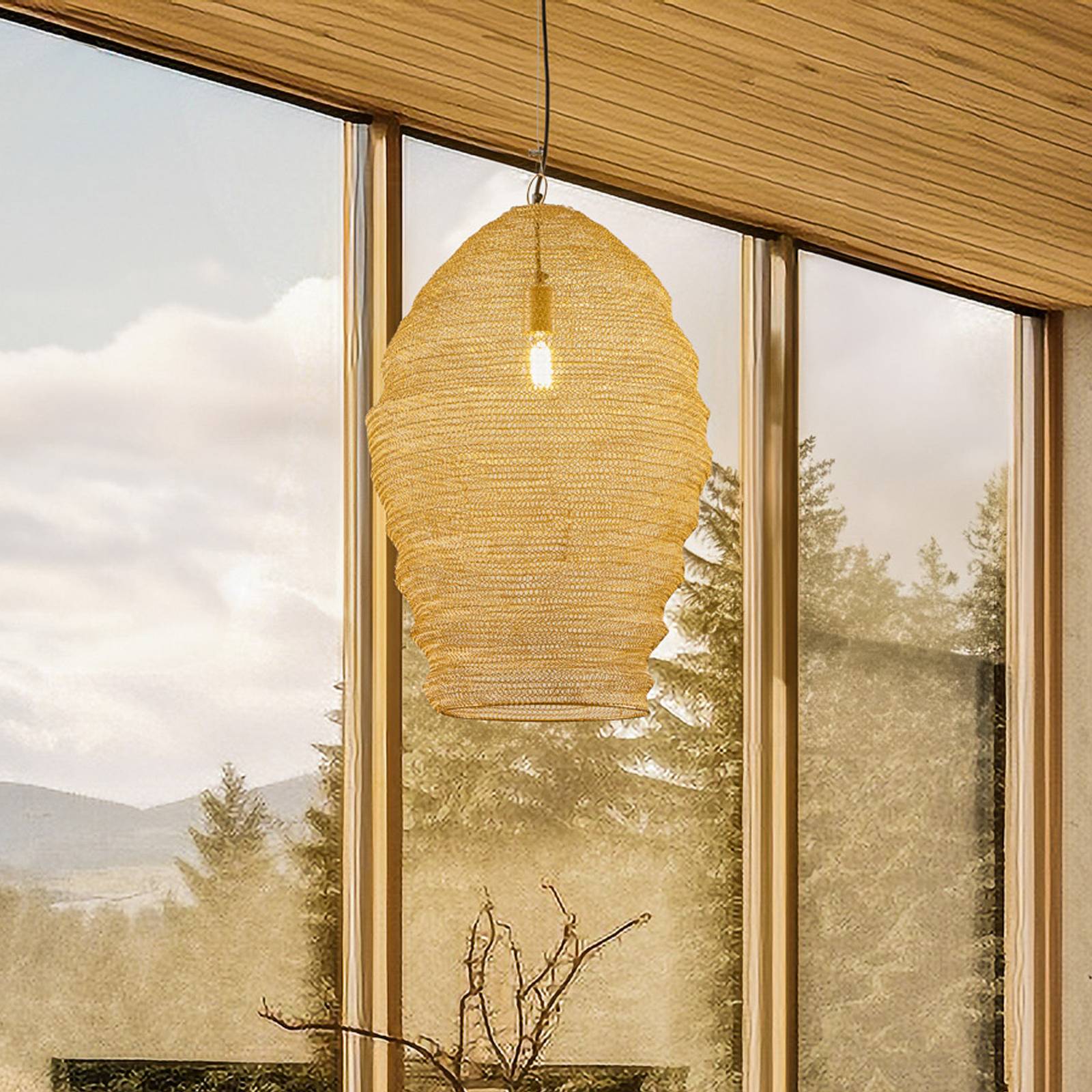 foto del prodotto lampada a sospensione lindby eldric, 40 cm, colore oro, ferro, e27