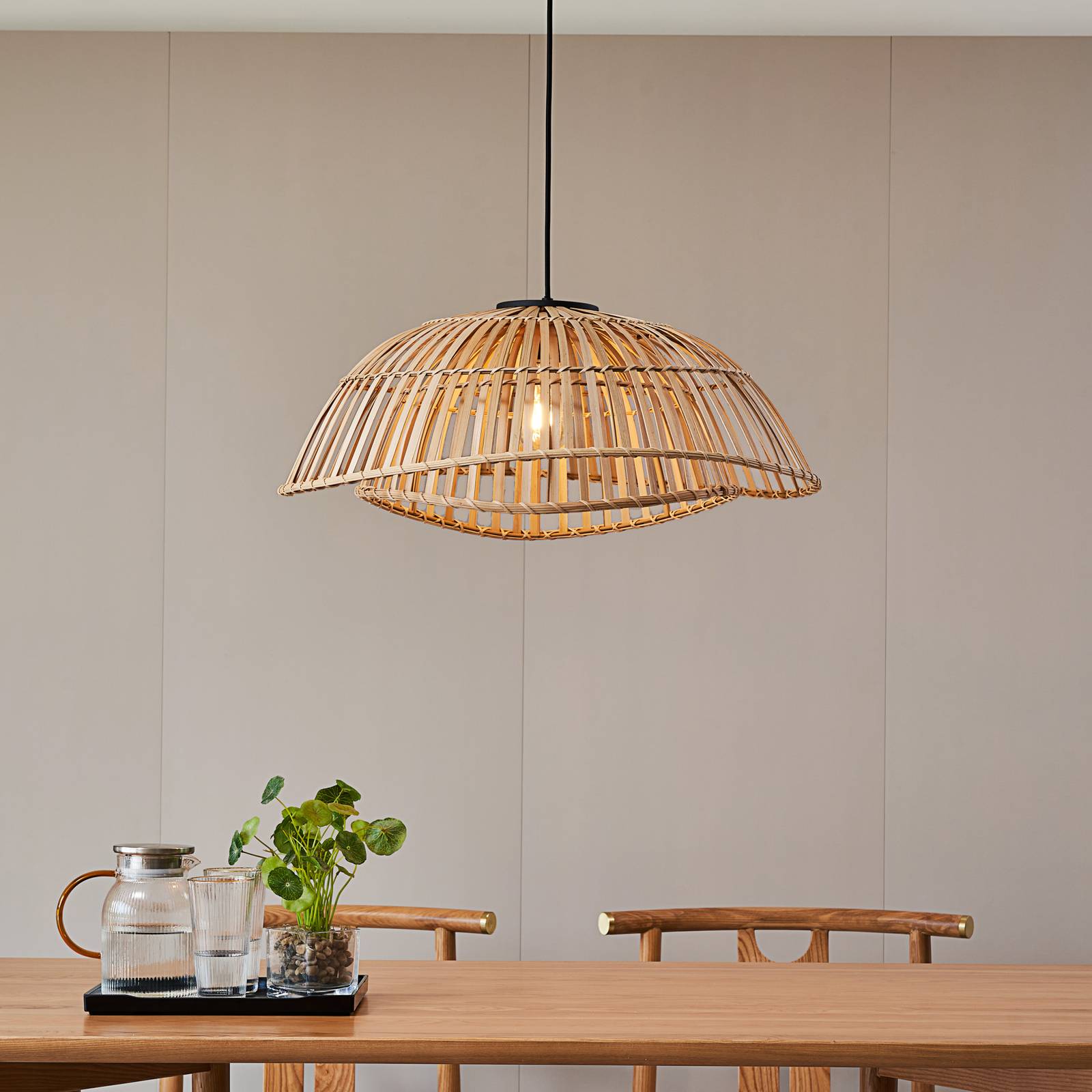 foto del prodotto lampada a sospensione lindby ilajus, 62 cm, bamb , e27