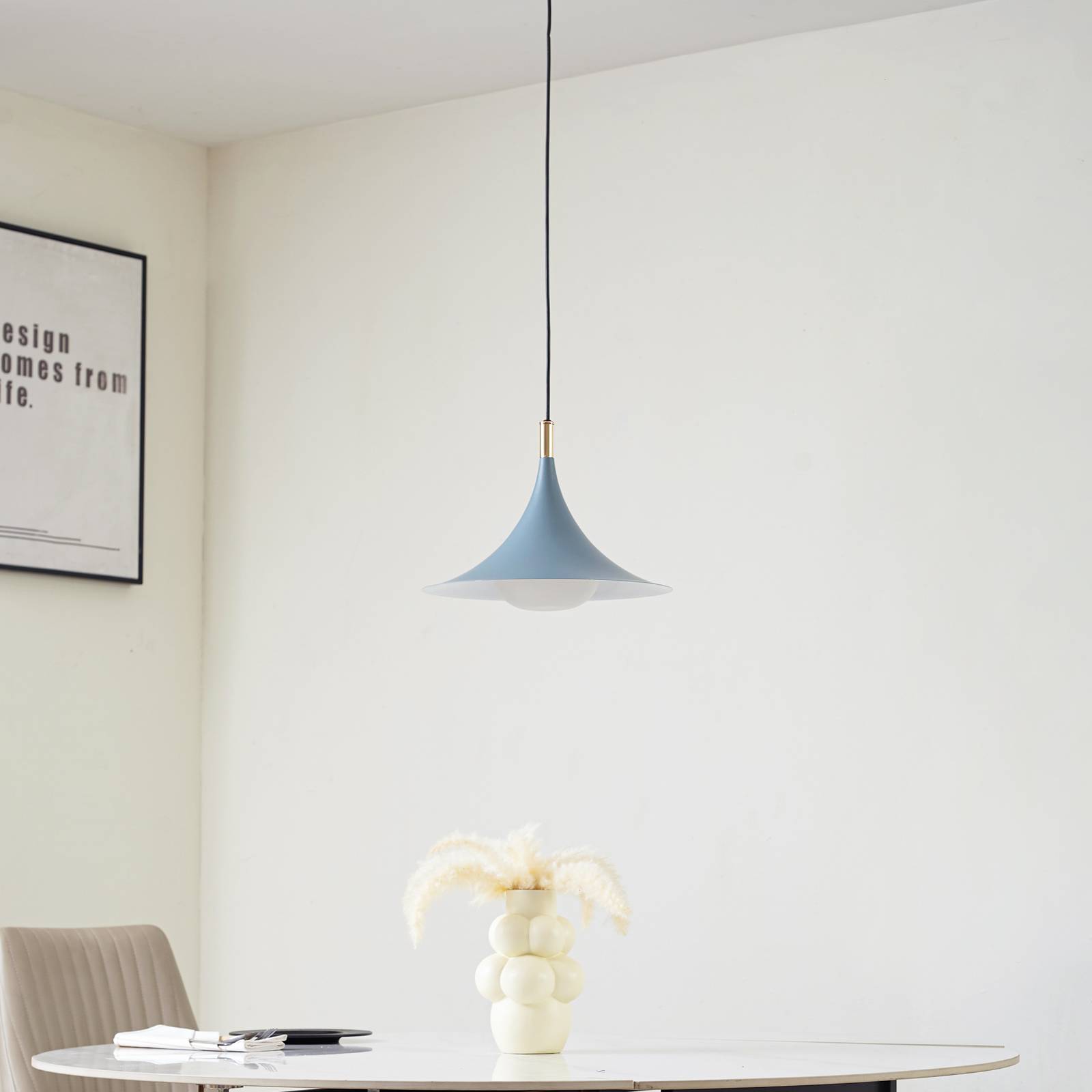 foto del prodotto lampada a sospensione lindby jarl, blu, metallo, 35 cm, g9