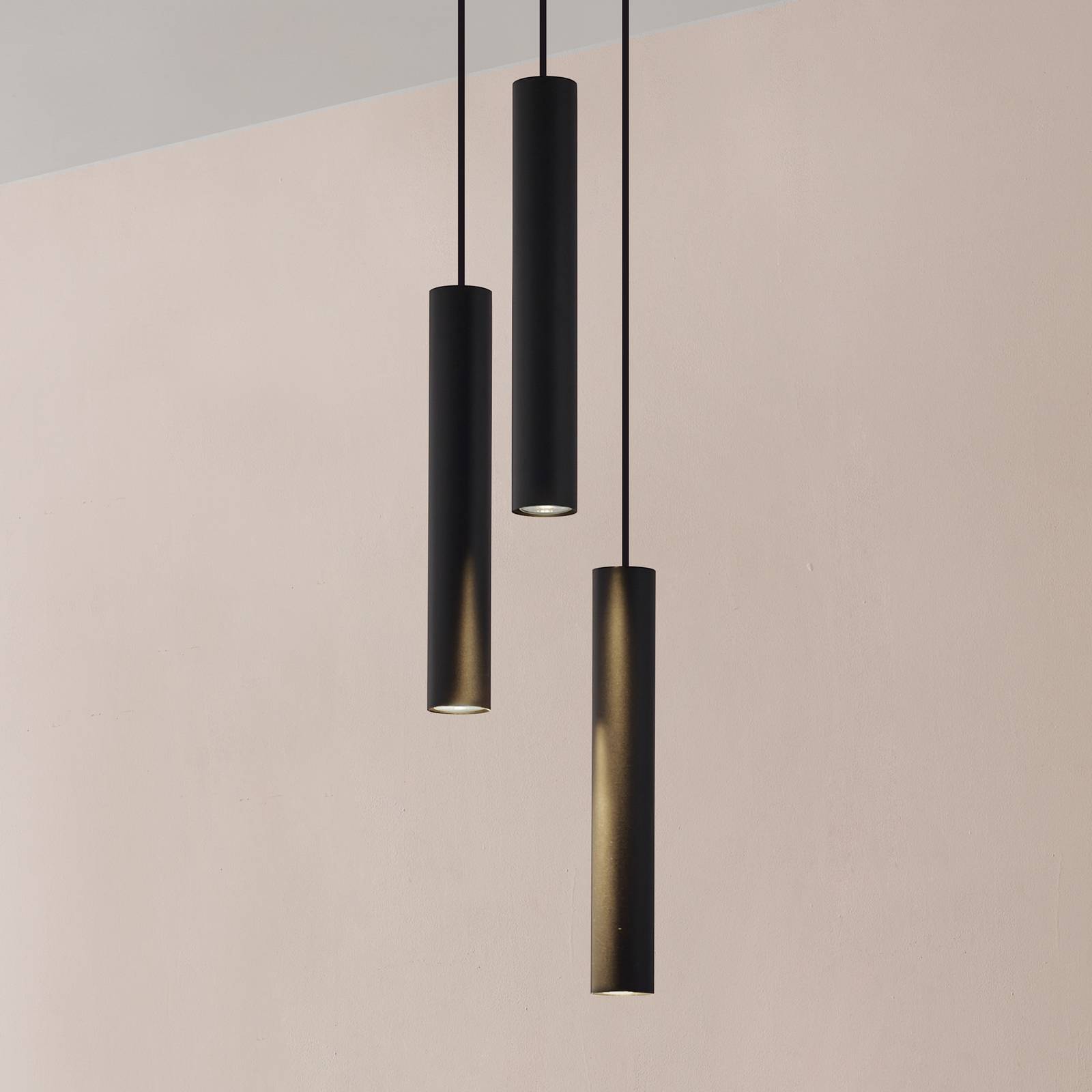 foto del prodotto lampada a sospensione lindby joffrey, 24 cm, nero, a 3 luci, gu10