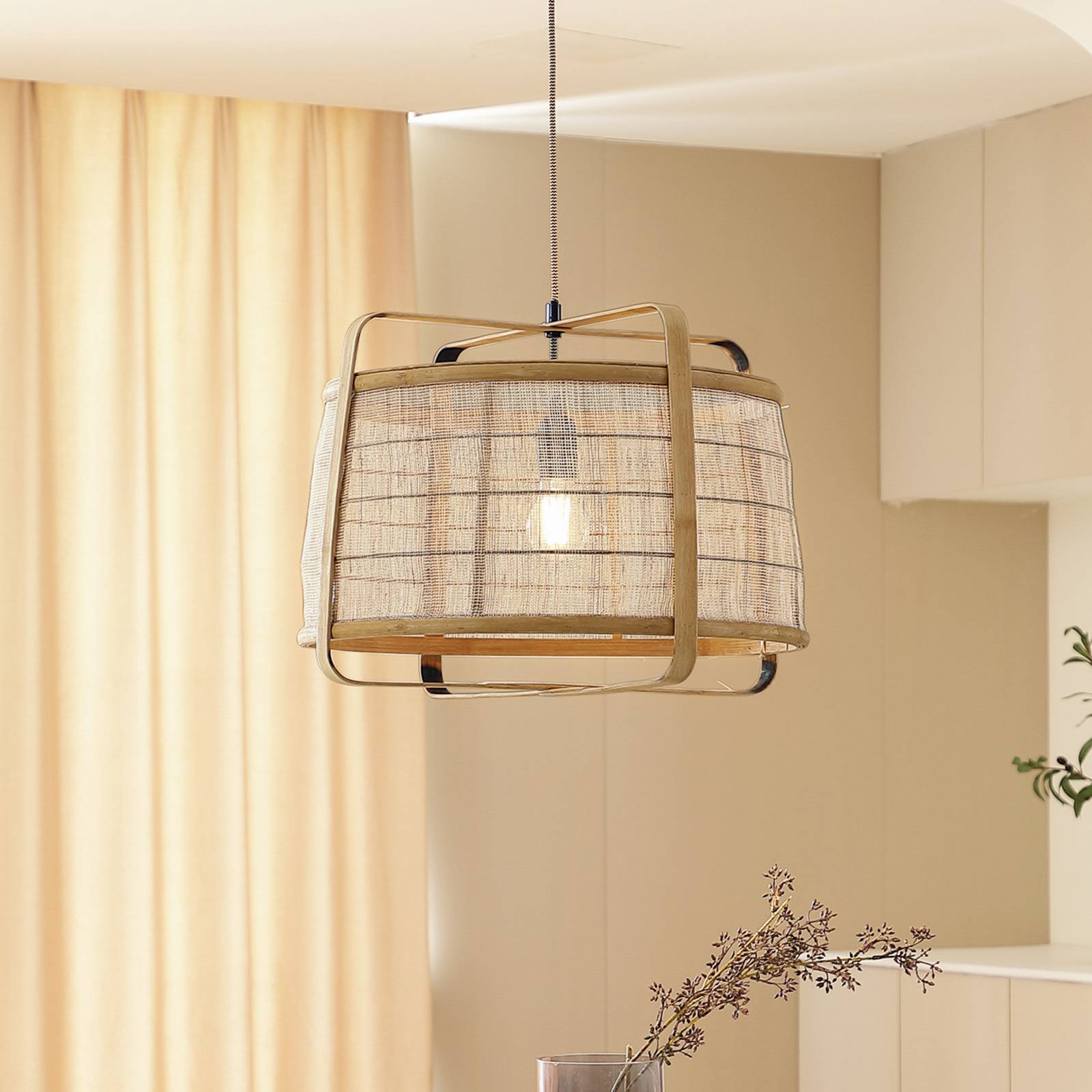 foto del prodotto lampada a sospensione lindby liriana, bamb , ferro, 45 cm, e27