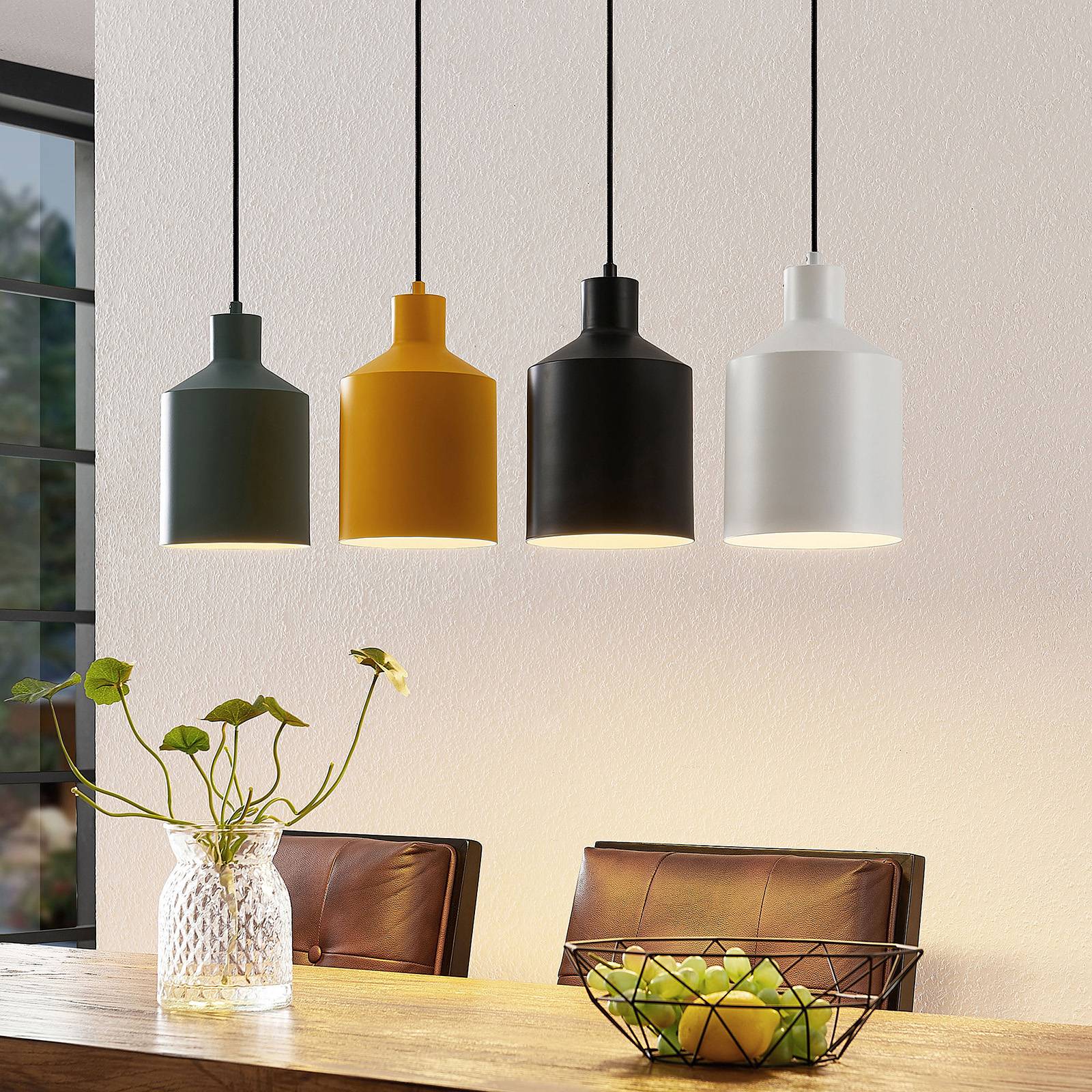 foto del prodotto lampada a sospensione lindby tirane, colorata, metallo, lunghezza 94 cm, e27