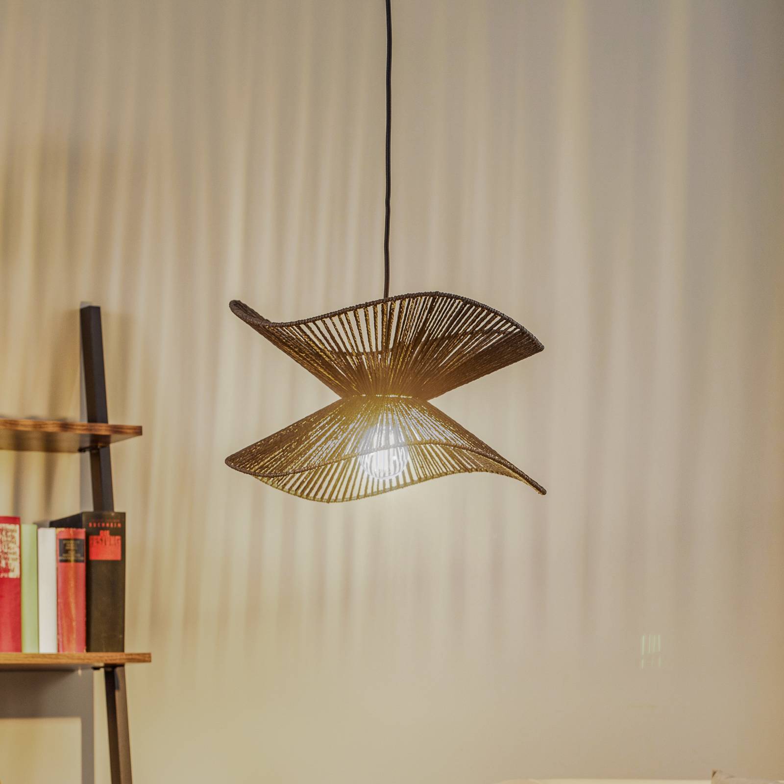 foto del prodotto lampada a sospensione lindby valdorin, nero, carta, 40 cm, e27