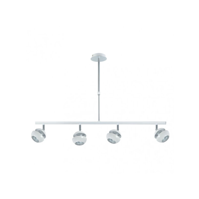 foto del prodotto lampada a sospensione lineare dequattro luci beethoven bianco argento fabrilamp