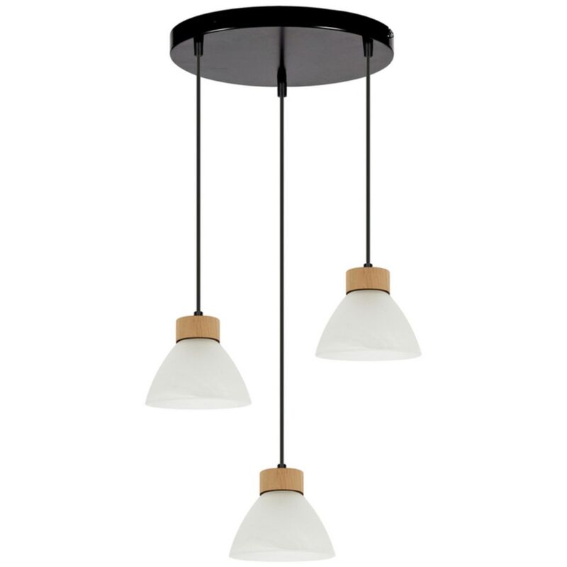 foto del prodotto lampada a sospensione linge, legno, metallo, vetro, marrone, bianco, 30x30x110 cm