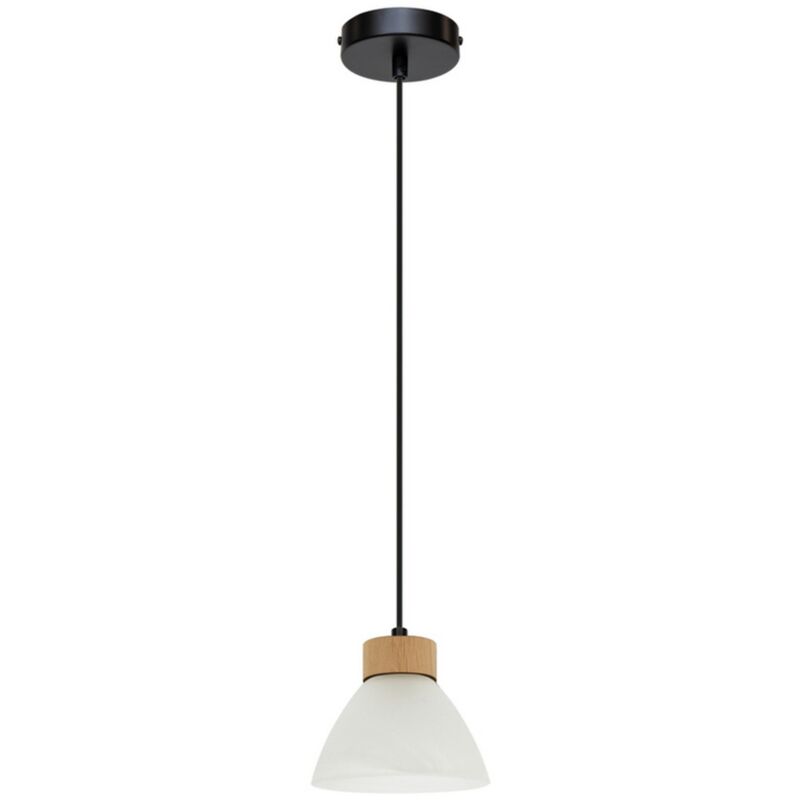 foto del prodotto lampada a sospensione linge, legno, metallo, vetro, marrone, nero, 14x14x110 cm