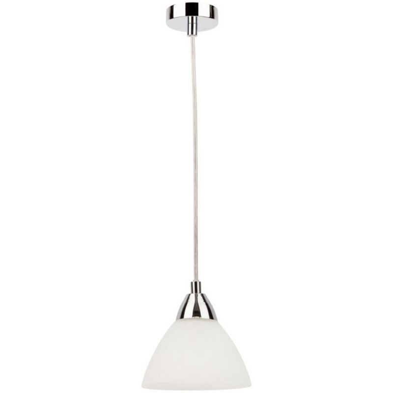 foto del prodotto lampada a sospensione linge, metallo, vetro, argento, bianco, 14x14x110 cm