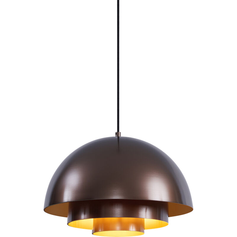 foto del prodotto lampada a sospensione loes scandinavo alluminio bronzo oro tondo max. 1 x watt qazqa