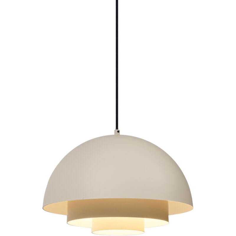 foto del prodotto lampada a sospensione loes scandinavo alluminio crema bianco tondo max. 1 x watt qazqa