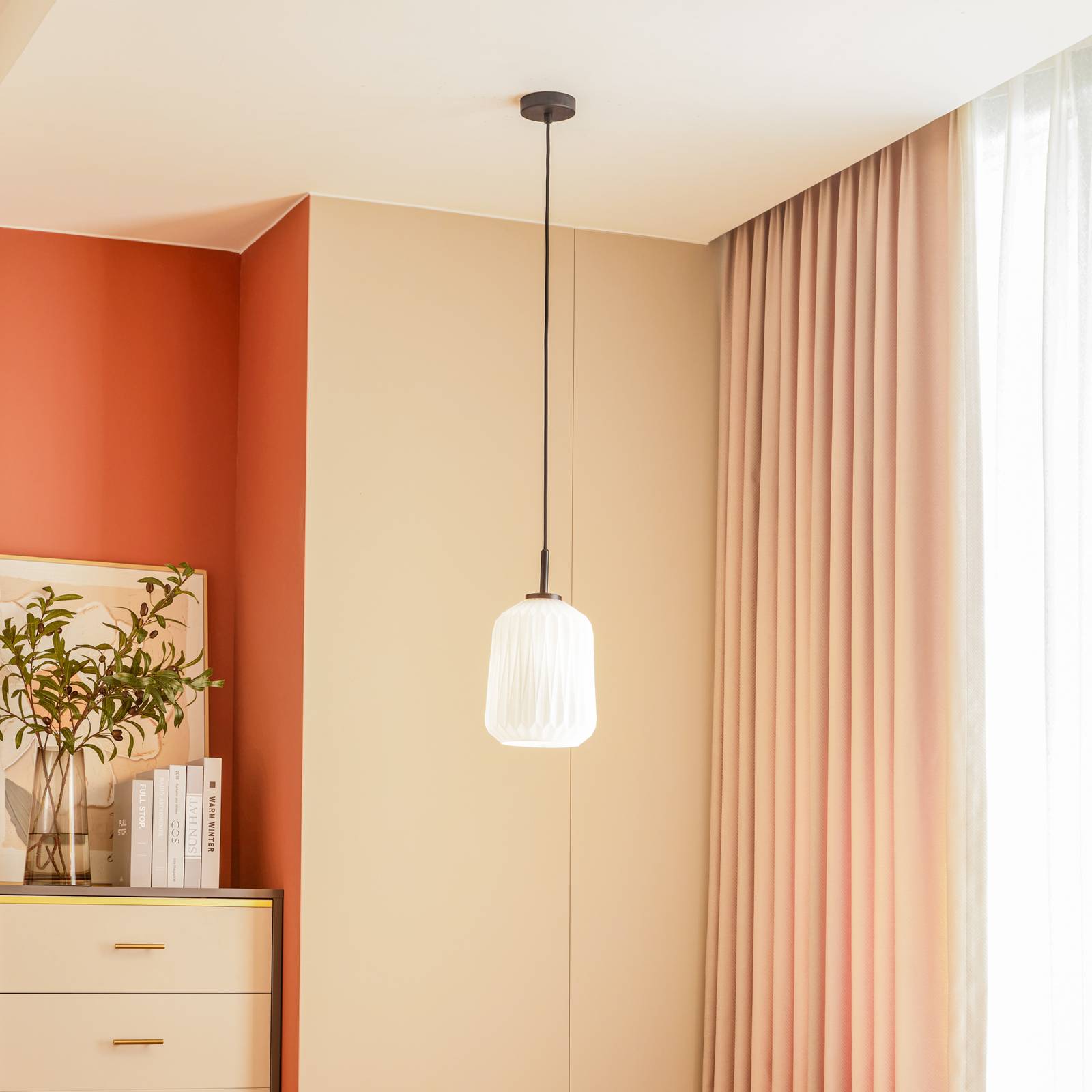 foto del prodotto lampada a sospensione lucande lirien, nero, vetro, 20 cm