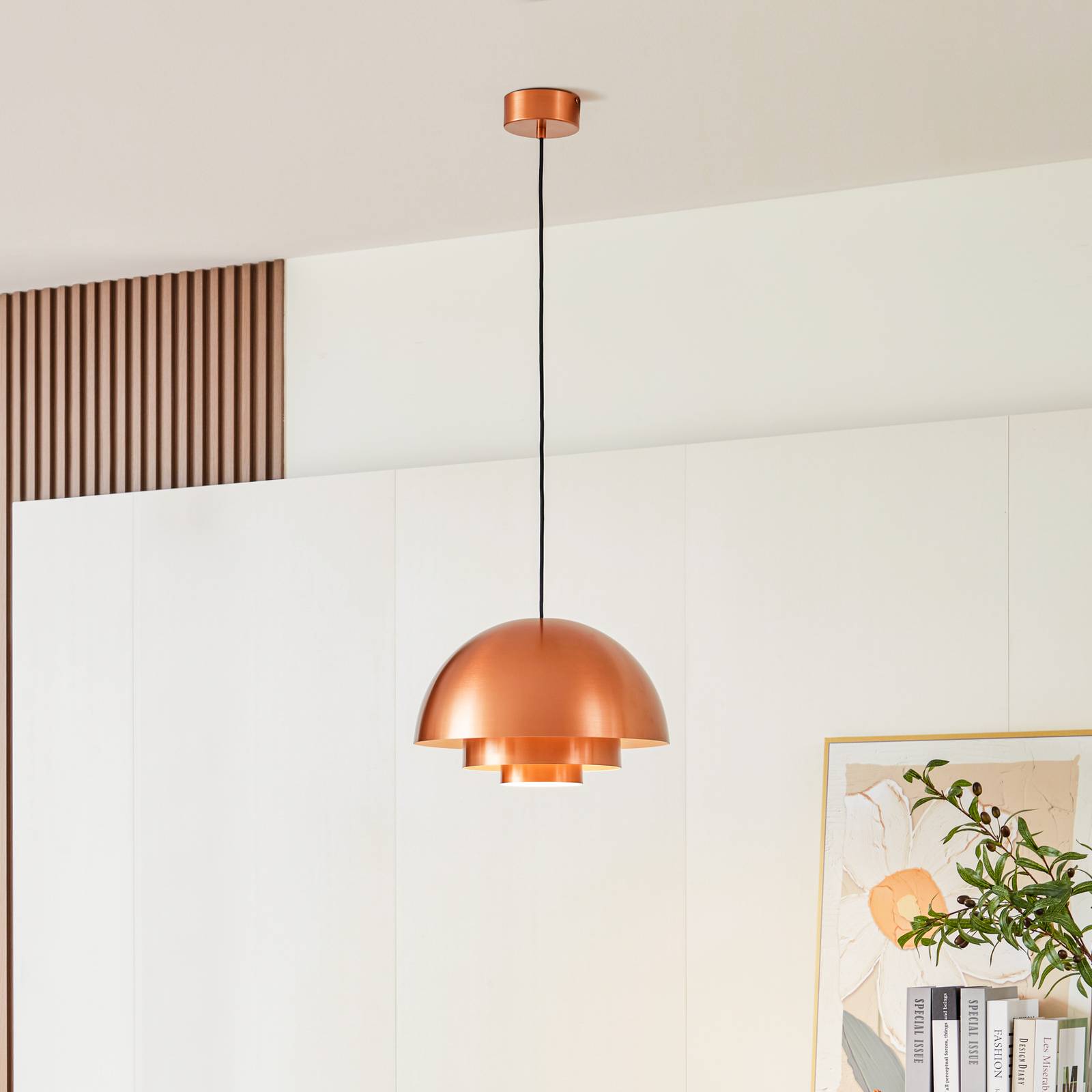 foto del prodotto lampada a sospensione lucande nymara led, rame, alluminio, 40 cm