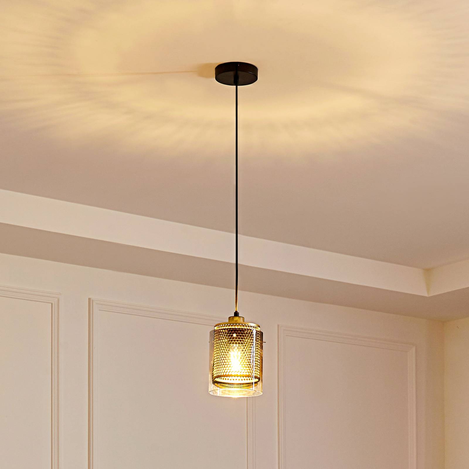 foto del prodotto lampada a sospensione lucande sterzy, 15 cm, grigio, vetro, e27