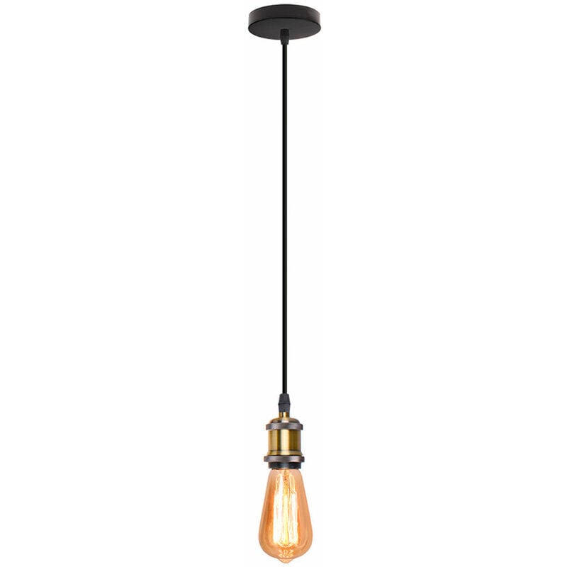 foto del prodotto lampada a sospensione, luce a soffitto con e27 portalampada, vintage edison supporto con 1m cavo bronzo