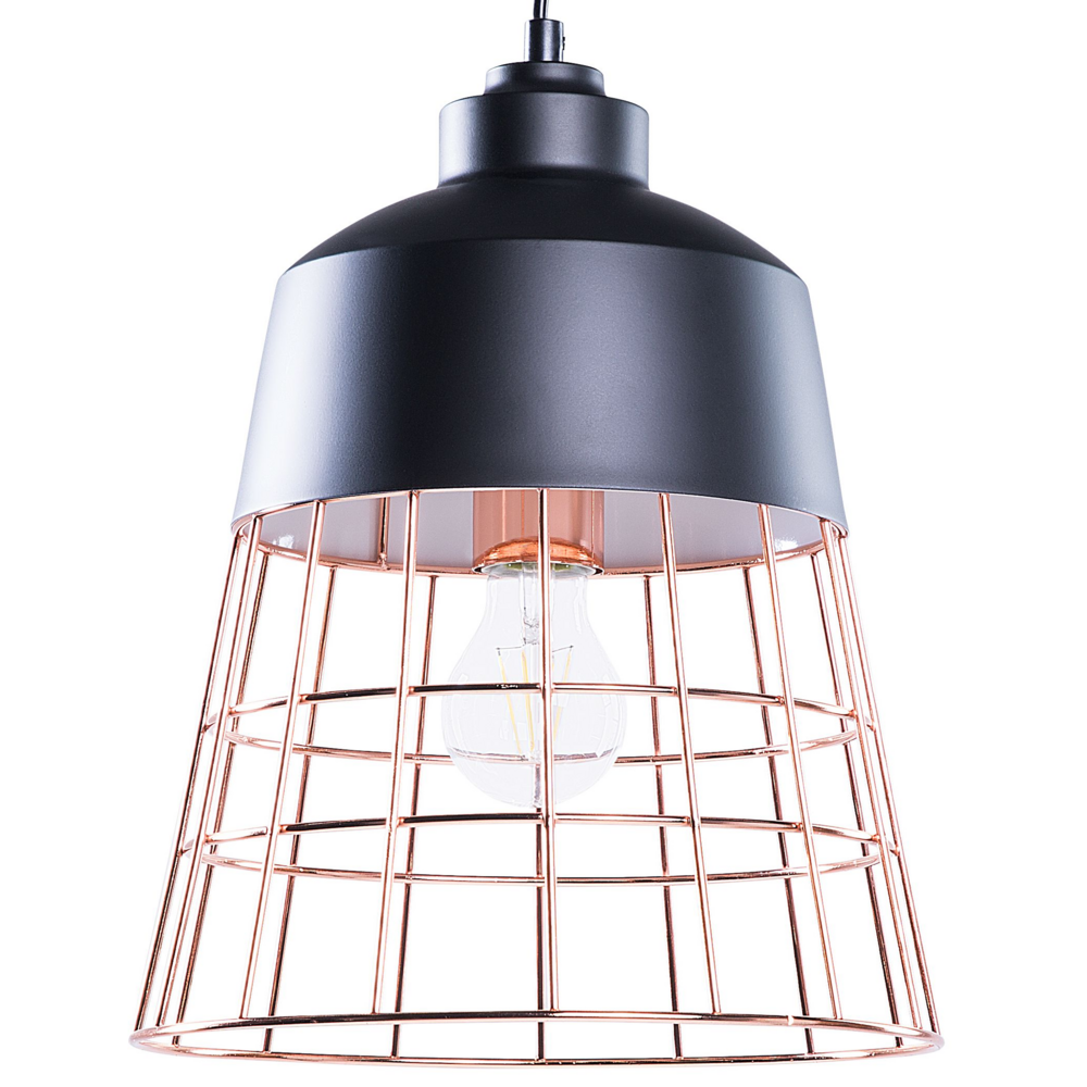 foto del prodotto lampada a sospensione luce da soffitto lampadario nero industriale