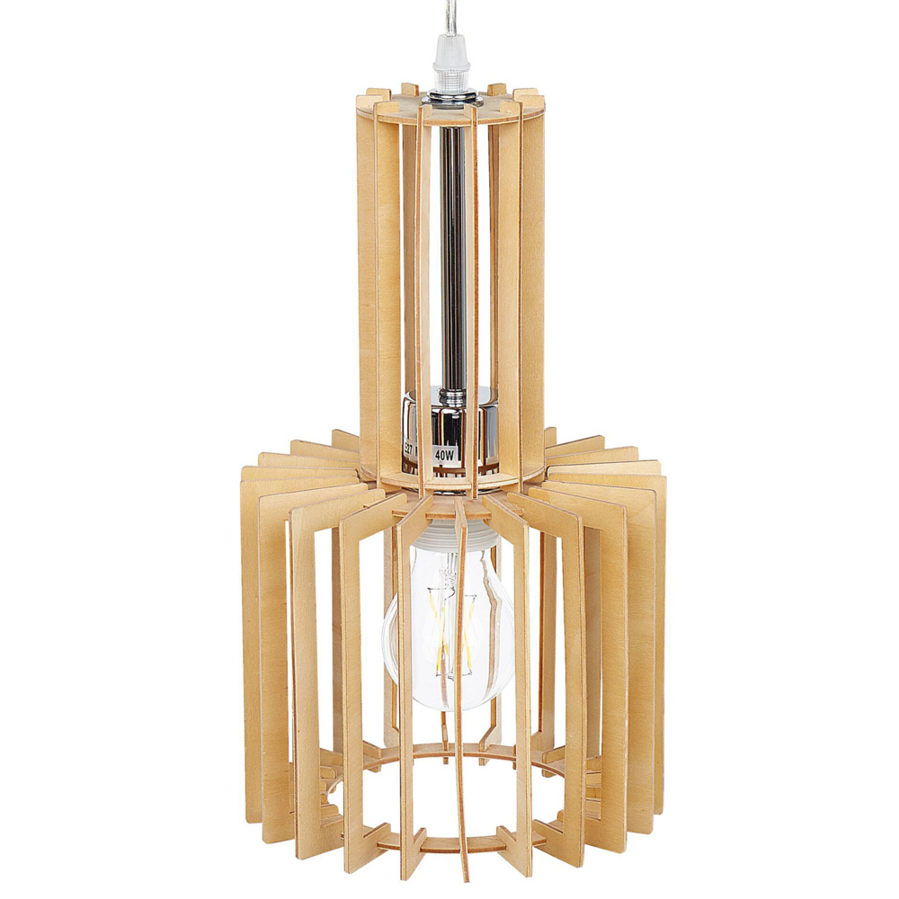 foto del prodotto lampada a sospensione luce legno mdf metallo lampada a sospensione paralume aperto boho design cucina soggiorno decorazioni