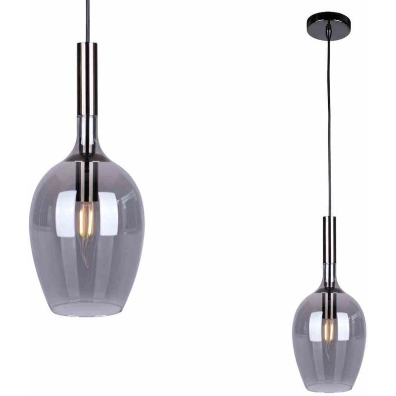 foto del prodotto lampada a sospensione lugano smoked 1xe14