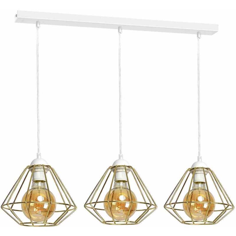 foto del prodotto lampada a sospensione lupo bianco oro 3xe27