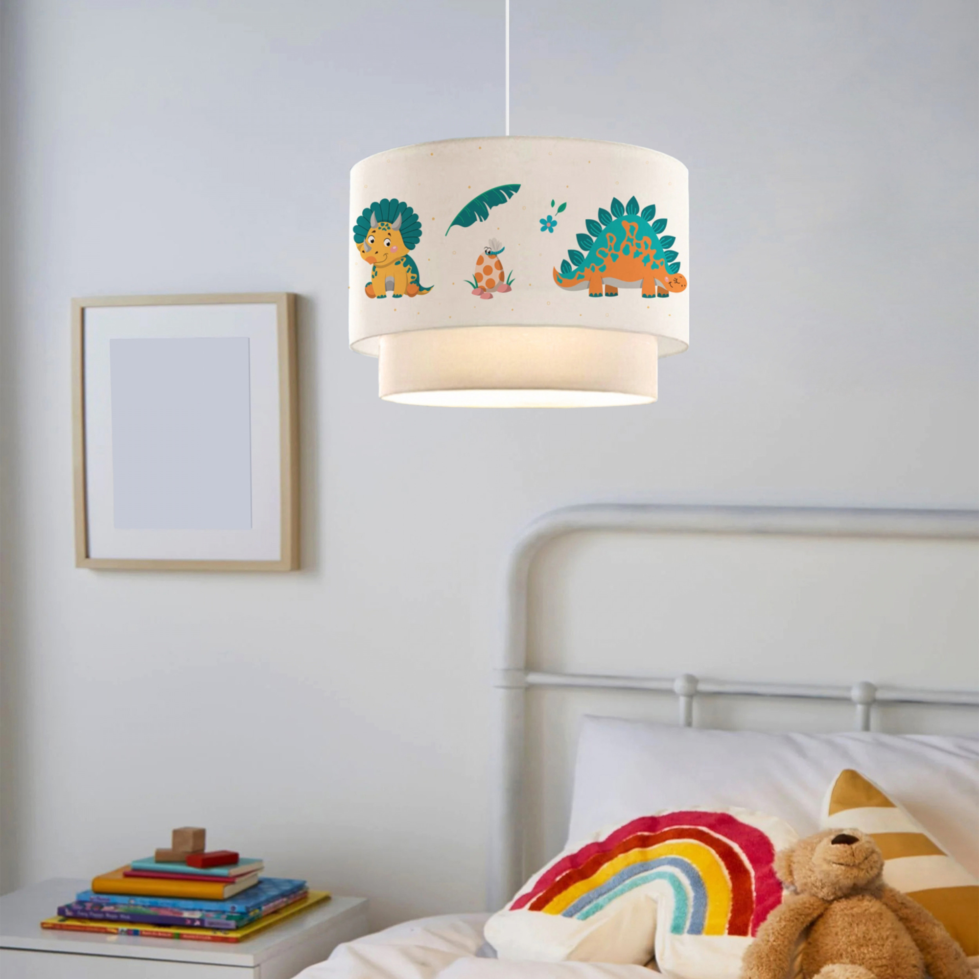 immagine 0 del prodotto lampada a sospensione lurgan per cameretta decorato con dinosauro bianco lux.pro