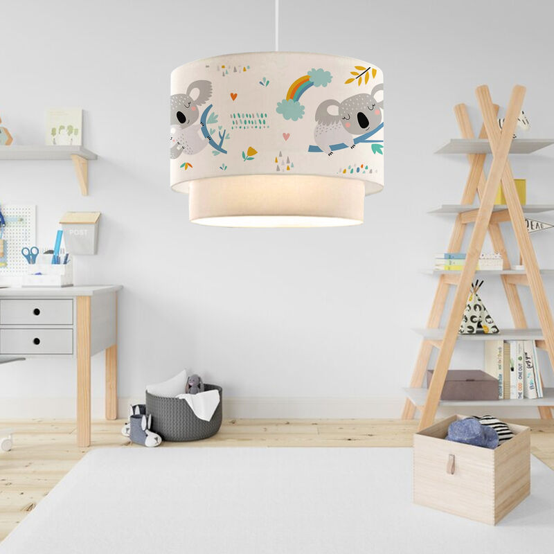 foto del prodotto lampada a sospensione lurgan per cameretta decorato con koala bianco lux.pro