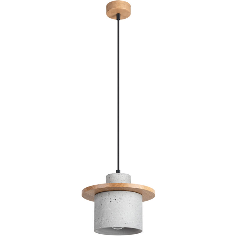 foto del prodotto lampada a sospensione mab legno grigio naturale 22x125x22cm sollux