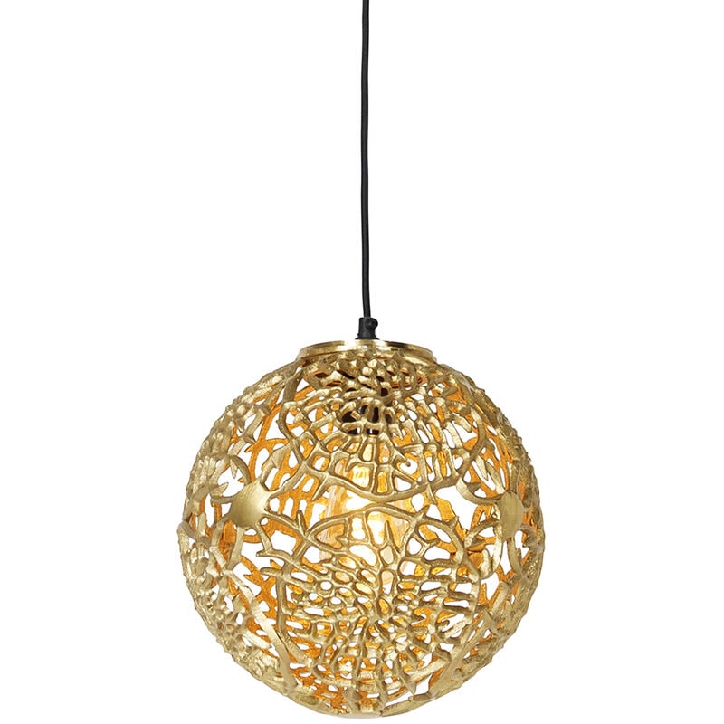 foto del prodotto lampada a sospensione maro art d co alluminio,acciaio oro ottone tondo max. 1 x watt qazqa