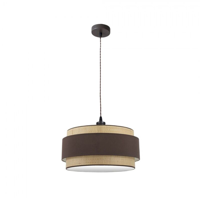 foto del prodotto lampada a sospensione marrone/naturale modello kandy 2xe27 dimmerabile fabrilamp