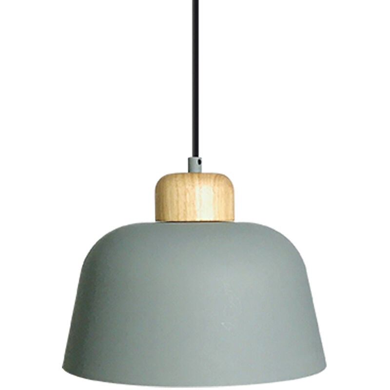 foto del prodotto lampada a sospensione metallo e legno wawak verde celadon
