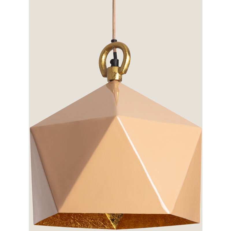 foto del prodotto lampada a sospensione metallo gold elia beige