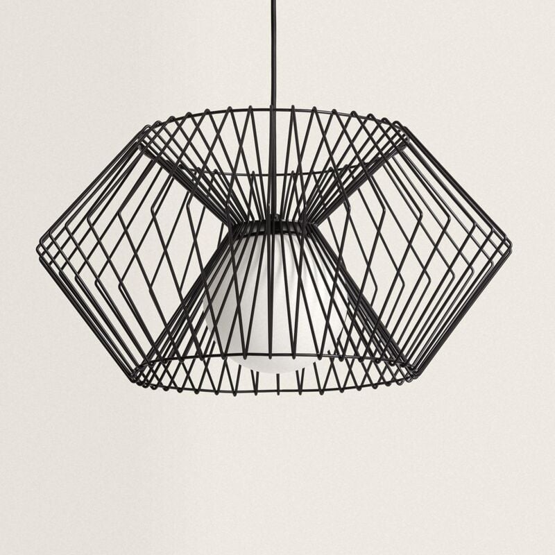 foto del prodotto lampada a sospensione metallo hexagon nero