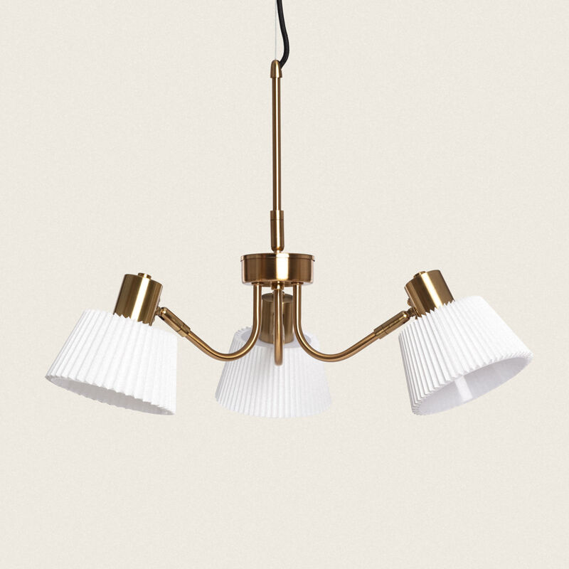 foto del prodotto lampada a sospensione metallo magda 3 faretti bianco