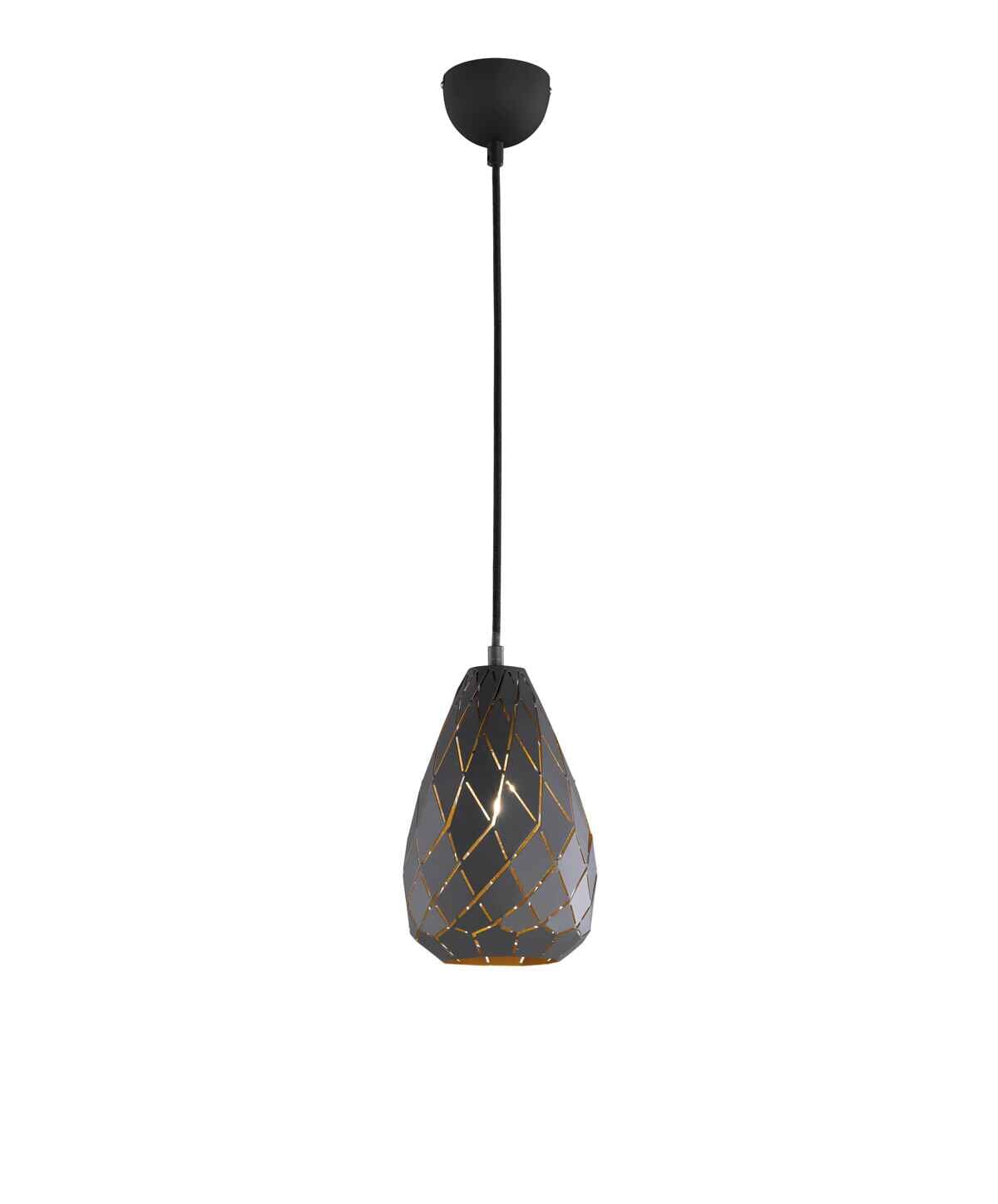 foto del prodotto lampada a sospensione, metallo, nero e oro, d 15 cm, onyx