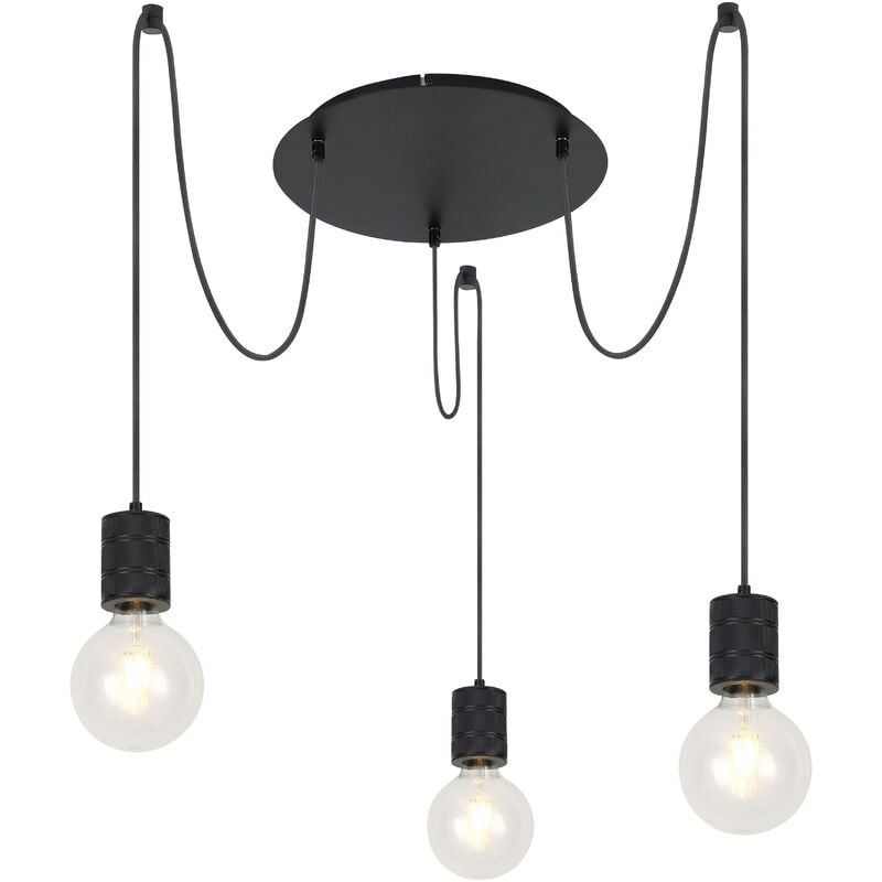 foto del prodotto lampada a sospensione metallo nero hermine 3 x e27 globo lighting 54030 3h