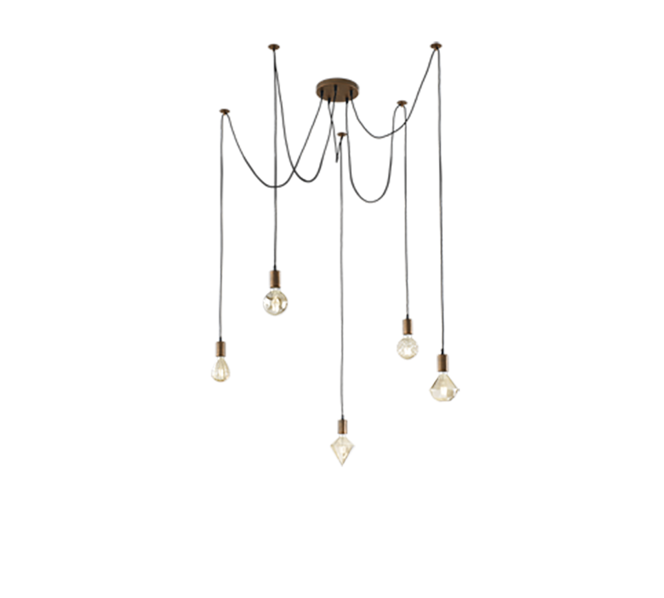 foto del prodotto lampada a sospensione, metallo, rame antico, h max 200 cm, cord