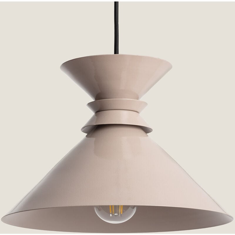 foto del prodotto lampada a sospensione metallo rattota beige