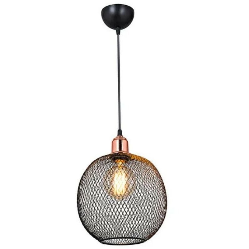 foto del prodotto lampada a sospensione metallo traforato nero belin mdl4320 effez