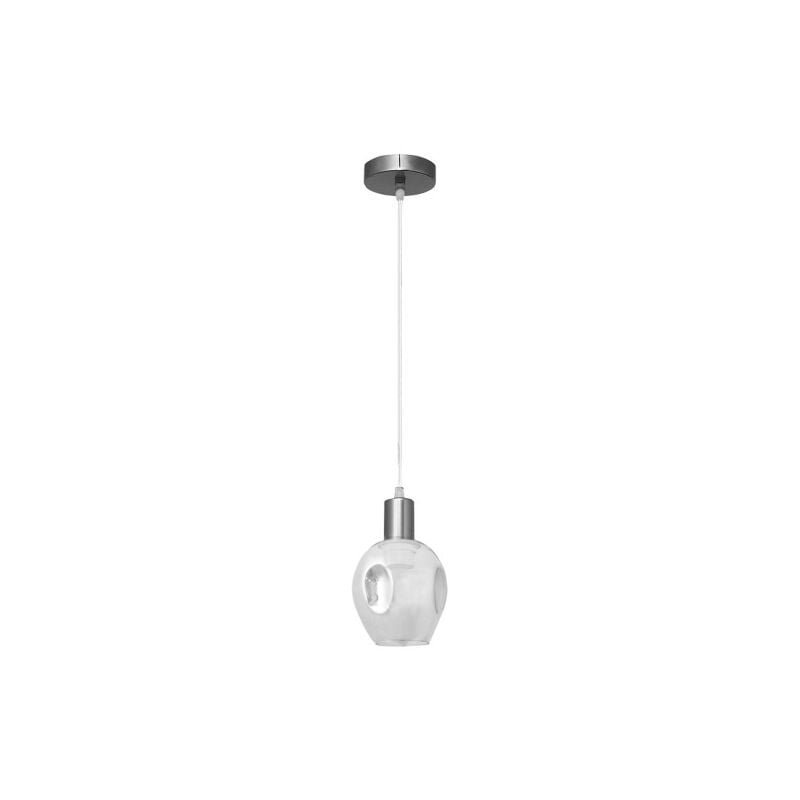 foto del prodotto lampada a sospensione meteoro 1xe27 cromo fumo regx14 a 3 nicchie da fabrilamp