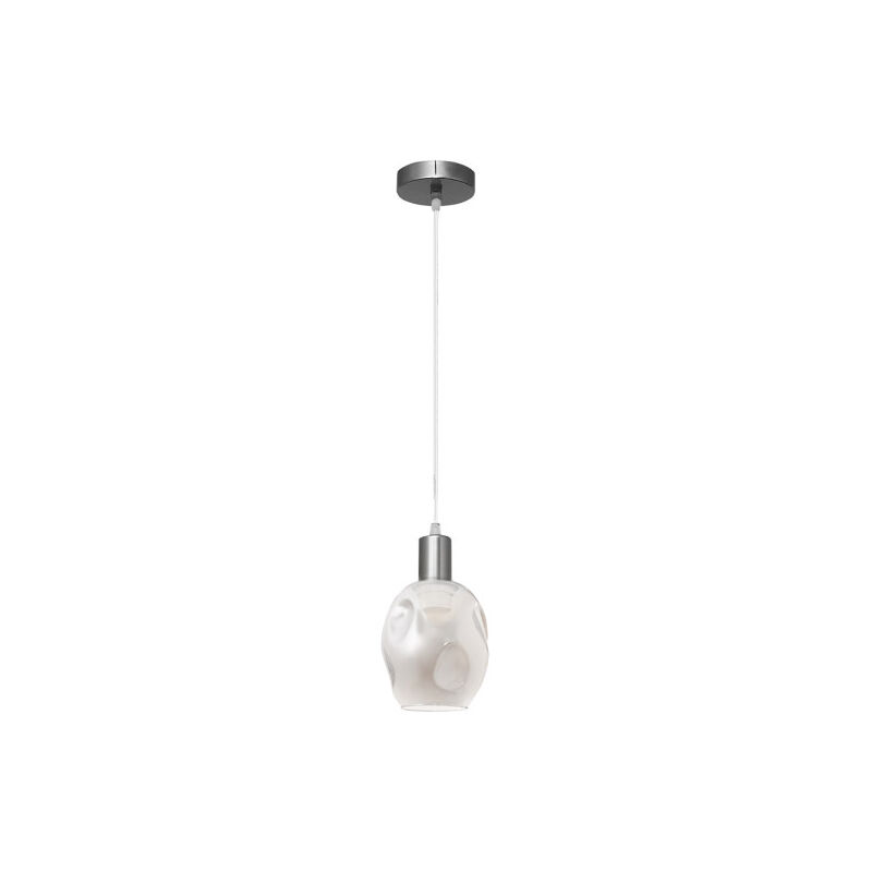 foto del prodotto lampada a sospensione meteoro 1xe27 cromo fumo regx16 5 recessi da fabrilamp