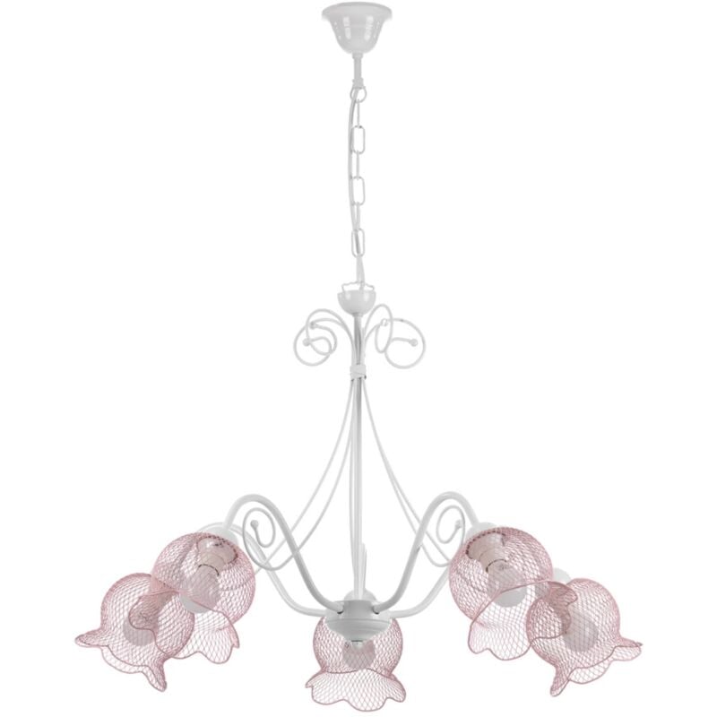 foto del prodotto lampada a sospensione mia bianco e rosa, e14