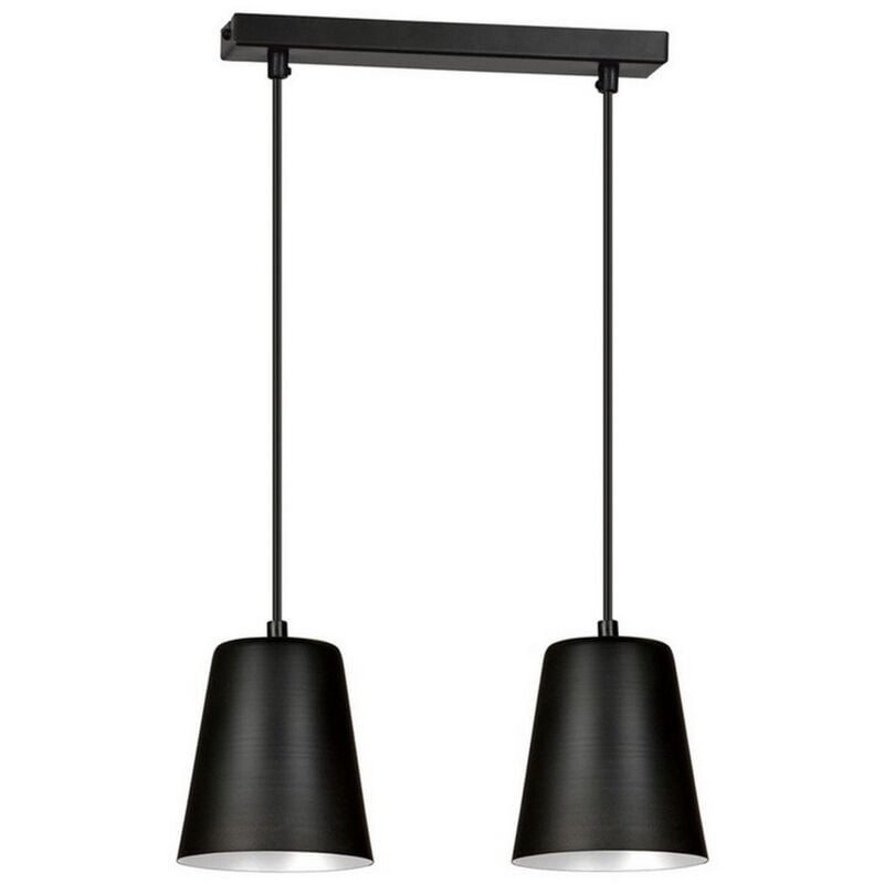 foto del prodotto lampada a sospensione milargo, acciaio verniciato a polvere, nero, bianco, 40x100x14 cm