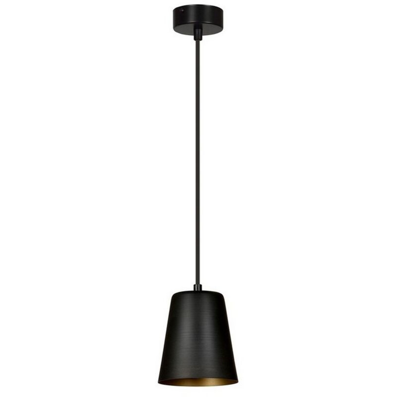 foto del prodotto lampada a sospensione milargo, acciaio verniciato a polvere, nero, oro, 14x100x14 cm