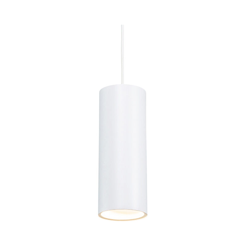 foto del prodotto lampada a sospensione minimalista tubo design alluminio bianco cilindro max. 1 x watt qazqa