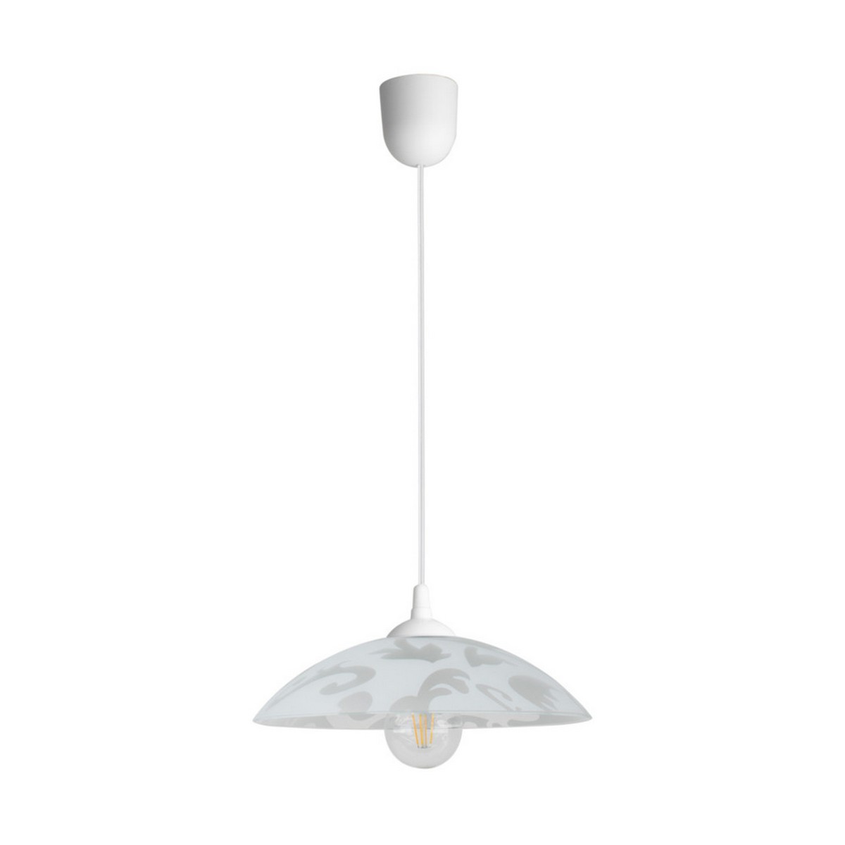 foto del prodotto lampada a sospensione misha, tessuto, vetro, bianco, 35x35x70 cm