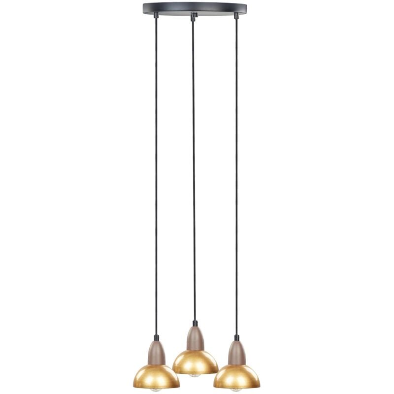 foto del prodotto lampada a sospensione moderna 3 luci con paralumi in metallo soggiorno camera da letto illuminazione d ambiente ottone castaly