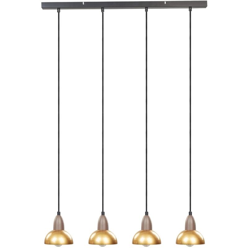 foto del prodotto lampada a sospensione moderna 4 luci con paralumi in metallo soggiorno camera da letto illuminazione d ambiente ottone castaly
