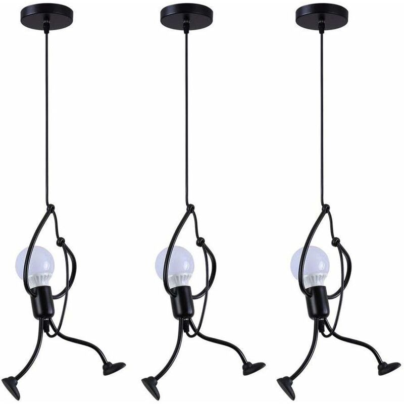 foto del prodotto lampada a sospensione moderna e affascinante a sospensione creativa iron man cartoon design lampada a sospensione elegante per bambini camera da