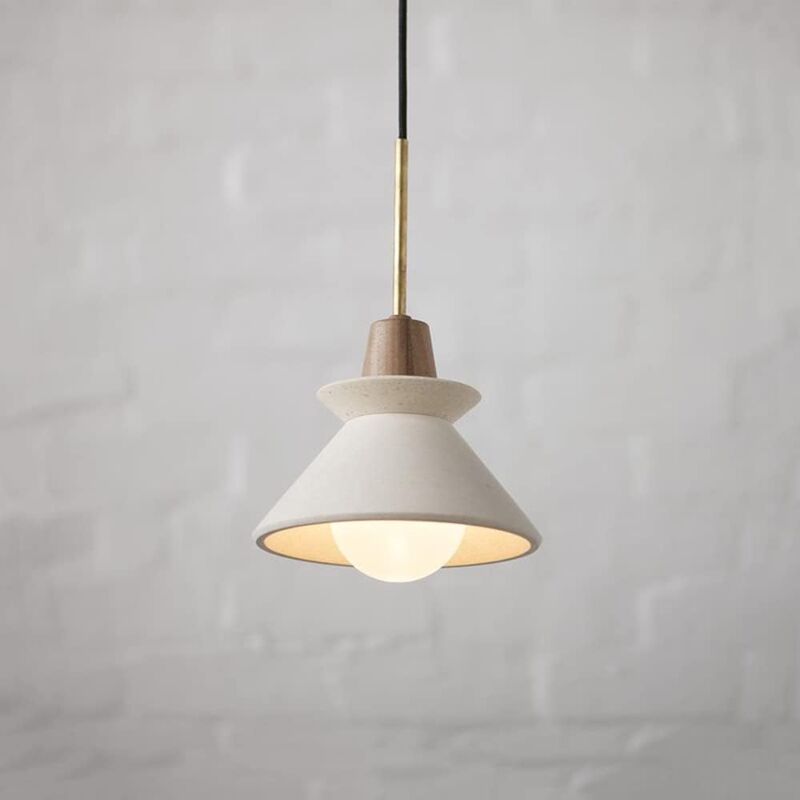 foto del prodotto lampada a sospensione moderna e27, mini lampada a sospensione in cemento, lampada a sospensione in cemento industriale, arredamento per la casa,