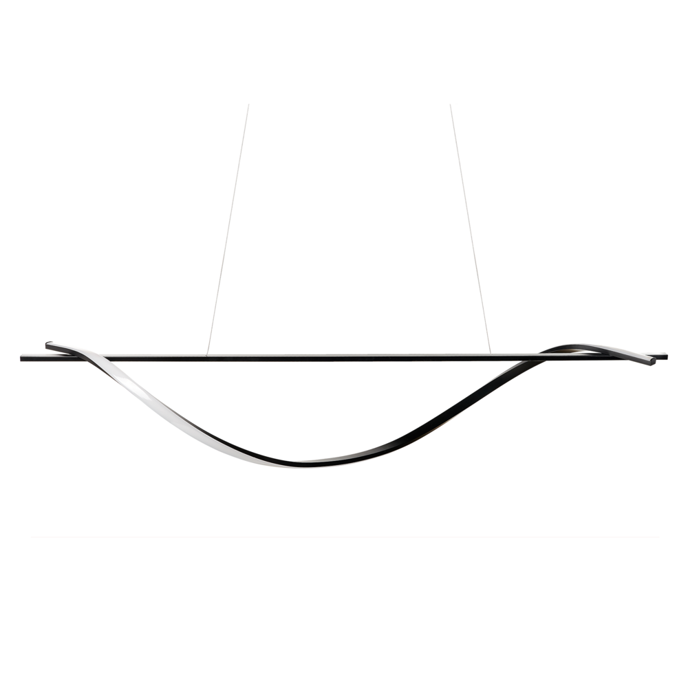 foto del prodotto lampada a sospensione moderna integrata a luce led a forma di spirale in metallo nero