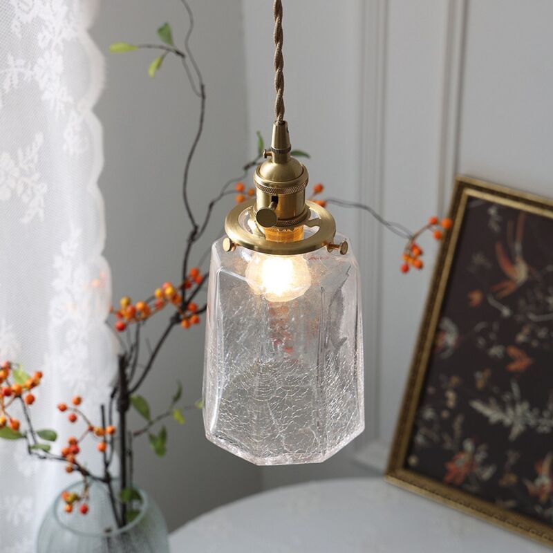 foto del prodotto lampada a sospensione moderna nordico luce a soffitto vetro cubo plafoniera decorata interna d