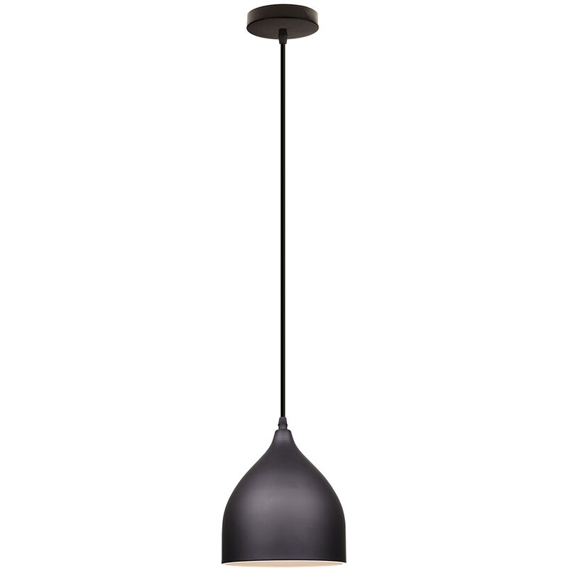 foto del prodotto lampada a sospensione, moderna stile, paralume cupolo, e27 supporto, per soggiorno sala da pranzo 1x nero 