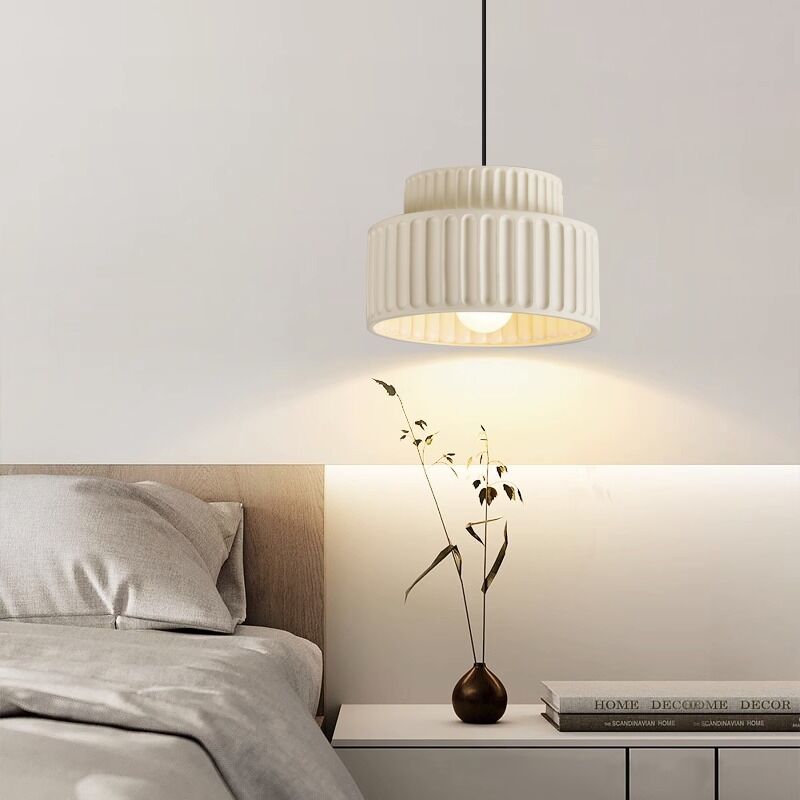 foto del prodotto lampada a sospensione moderno e27 lampadario plafoniera resina illuminazione a sospensione art d eco bianco 1pcs
